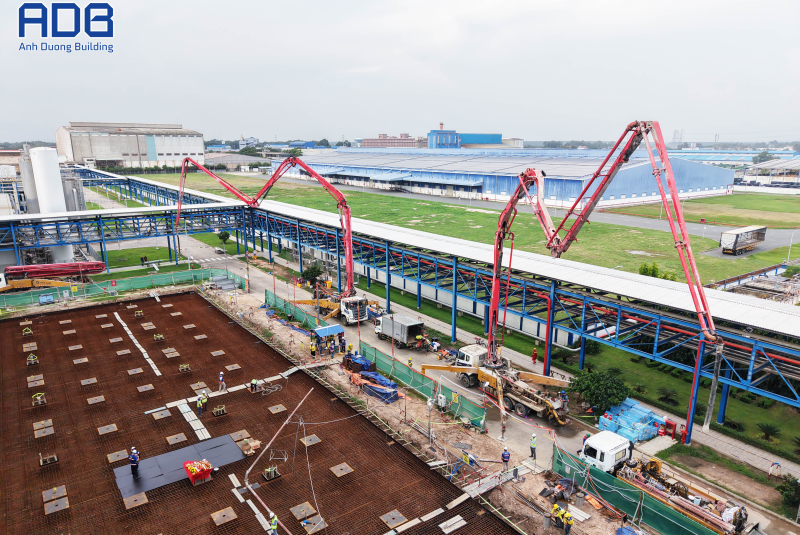 旭阳建设（ANH DUONG BUILDING）在喜力项目第16阶段创下最大规模混凝土浇筑纪录